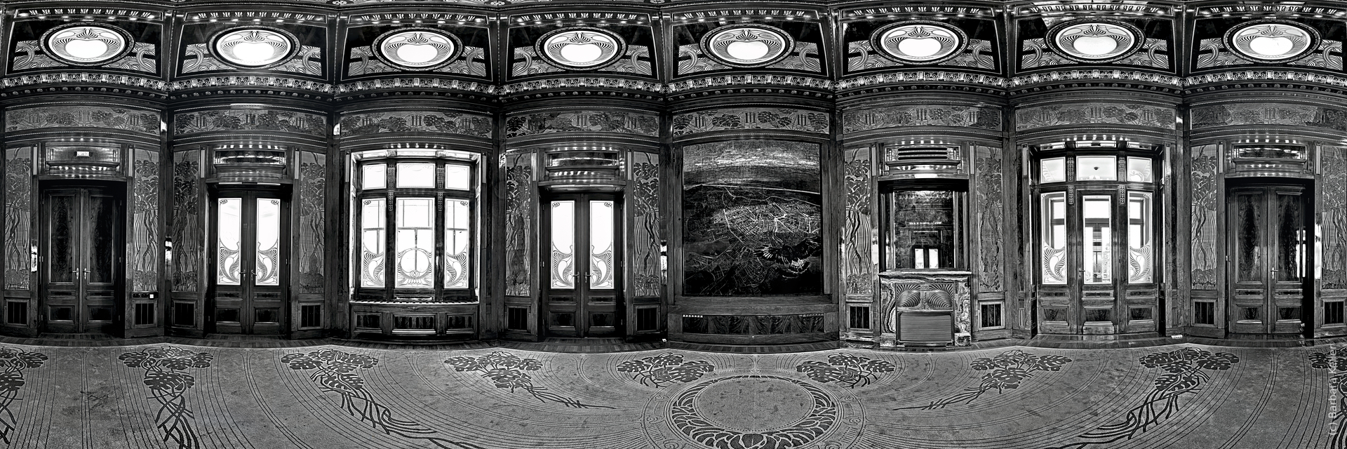 Jugendstil in Wien: Panoramafoto Innenraum des Hofpavillon von Otto Wagner