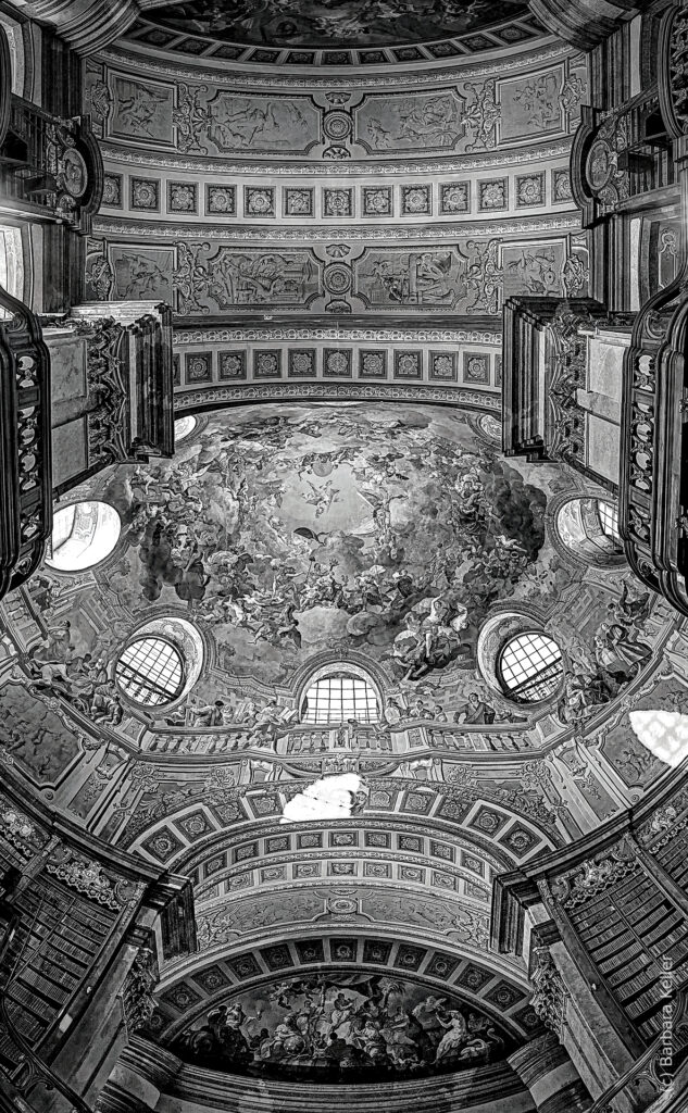 Österreichische Nationalbibliothek: Panorama der Decke des Prunksaals - Historische Bibliothek Wien